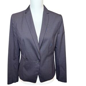 Ann Taylor Size 10P Petite Navy Blue Blazer Jacket 2 Pocket One Button Style